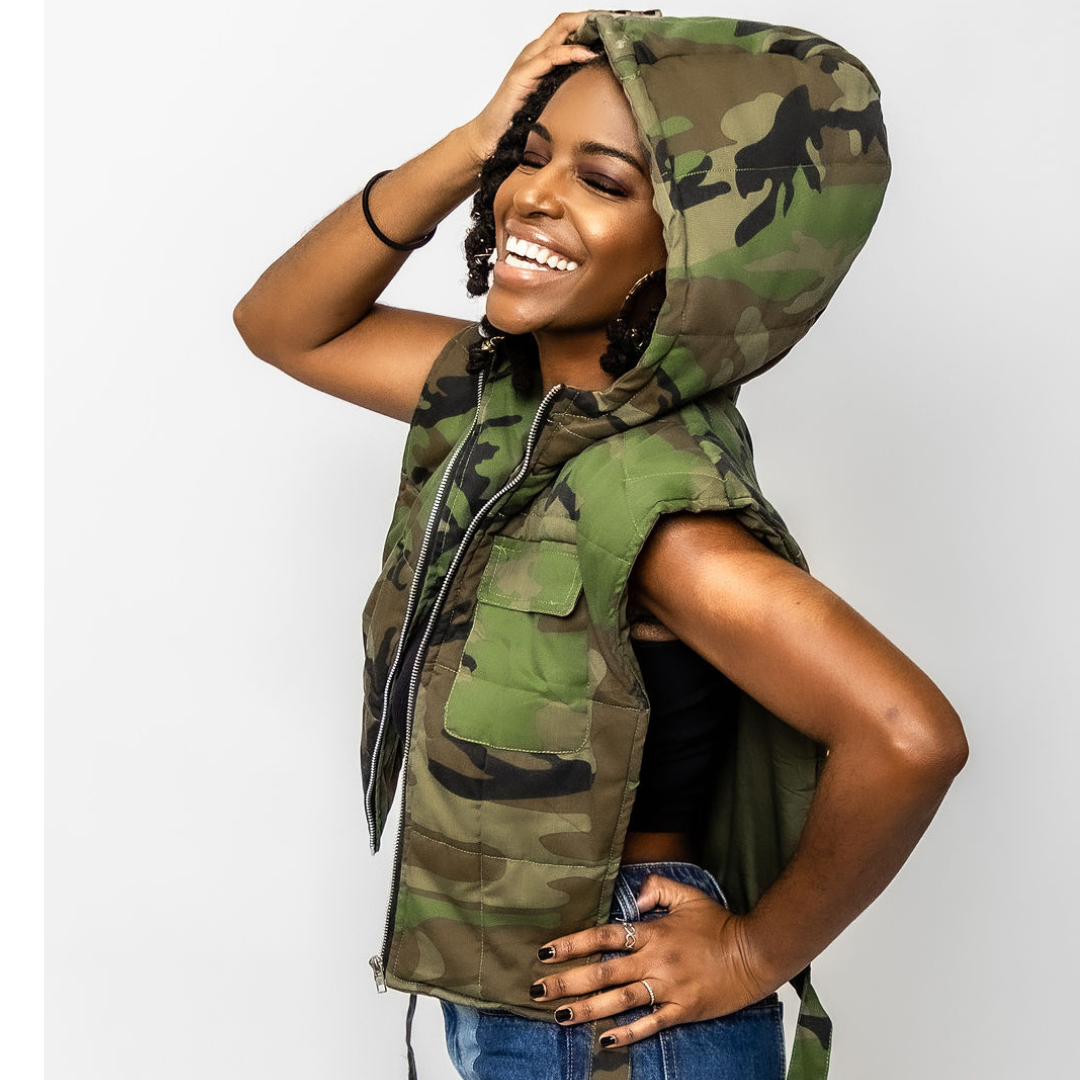 Camouflage Vest with Hood-clothing and culture-shop here at-A Perfect Shirt