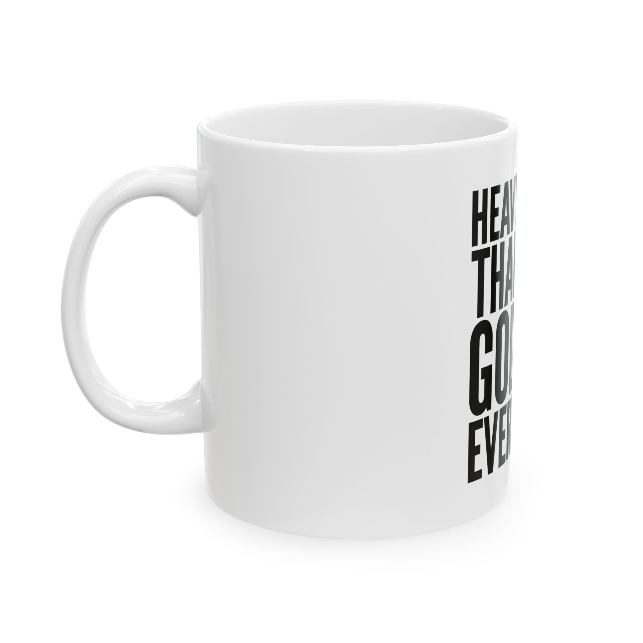 Thank You God For Everything 15oz Ceramic Mug | Minimalist Christian Daily Gratitude Mug | White & Black-clothing and culture-shop here at-A Perfect Shirt