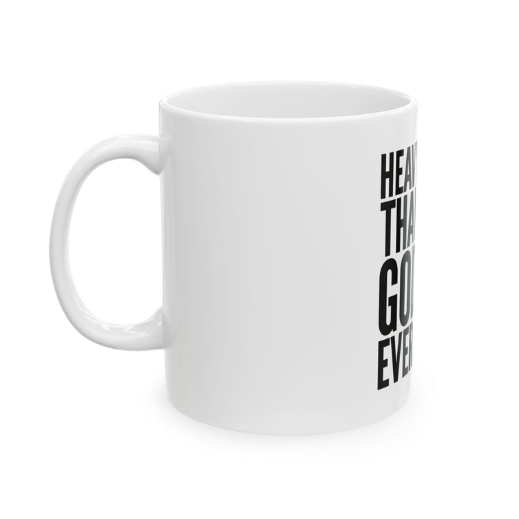 Thank You God For Everything 15oz Ceramic Mug | Minimalist Christian Daily Gratitude Mug | White & Black-clothing and culture-shop here at-A Perfect Shirt