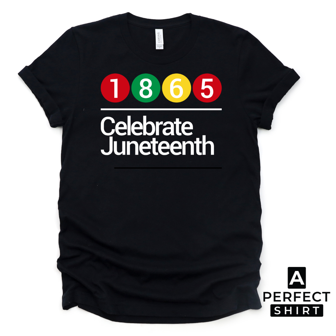 1865 Celebrate Juneteenth Short Sleeve Unisex T-Shirt-clothing and culture-shop here at-A Perfect Shirt