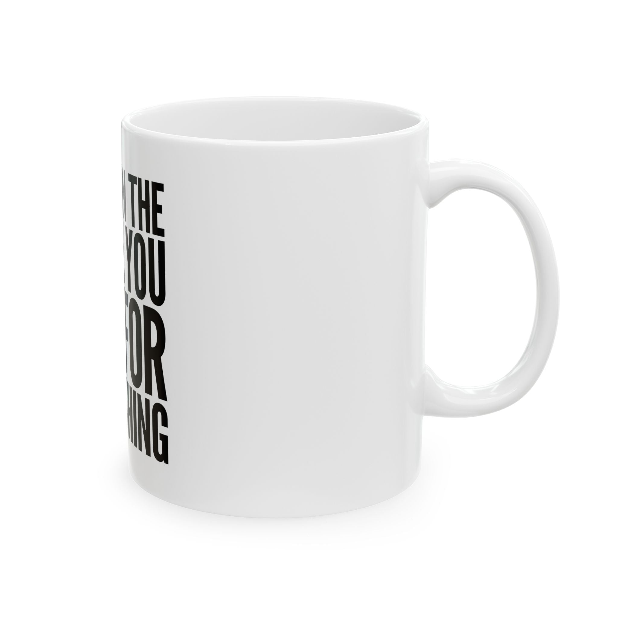 Thank You God For Everything 15oz Ceramic Mug | Minimalist Christian Daily Gratitude Mug | White & Black-clothing and culture-shop here at-A Perfect Shirt