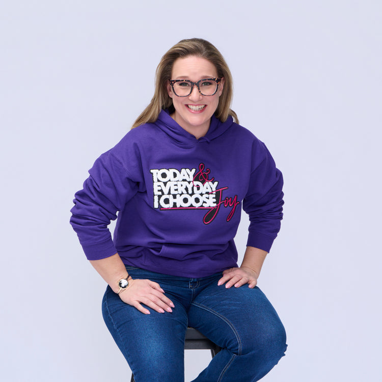 Today & Everyday I Choose Joy Hooded Sweatshirt Premium Chenille &amp; Embroidery-clothing and culture-shop here at-A Perfect Shirt