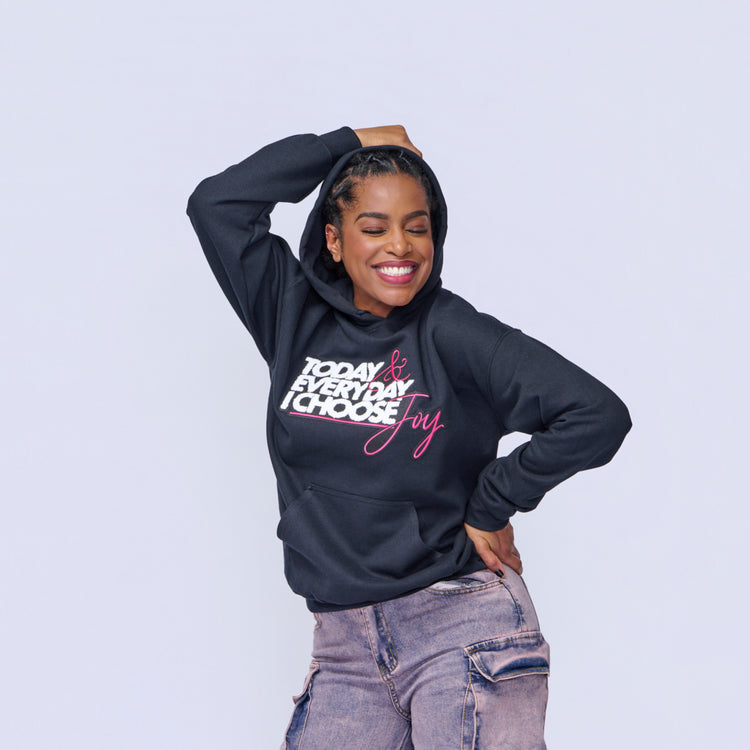 Today & Everyday I Choose Joy Hooded Sweatshirt Premium Chenille &amp; Embroidery-clothing and culture-shop here at-A Perfect Shirt