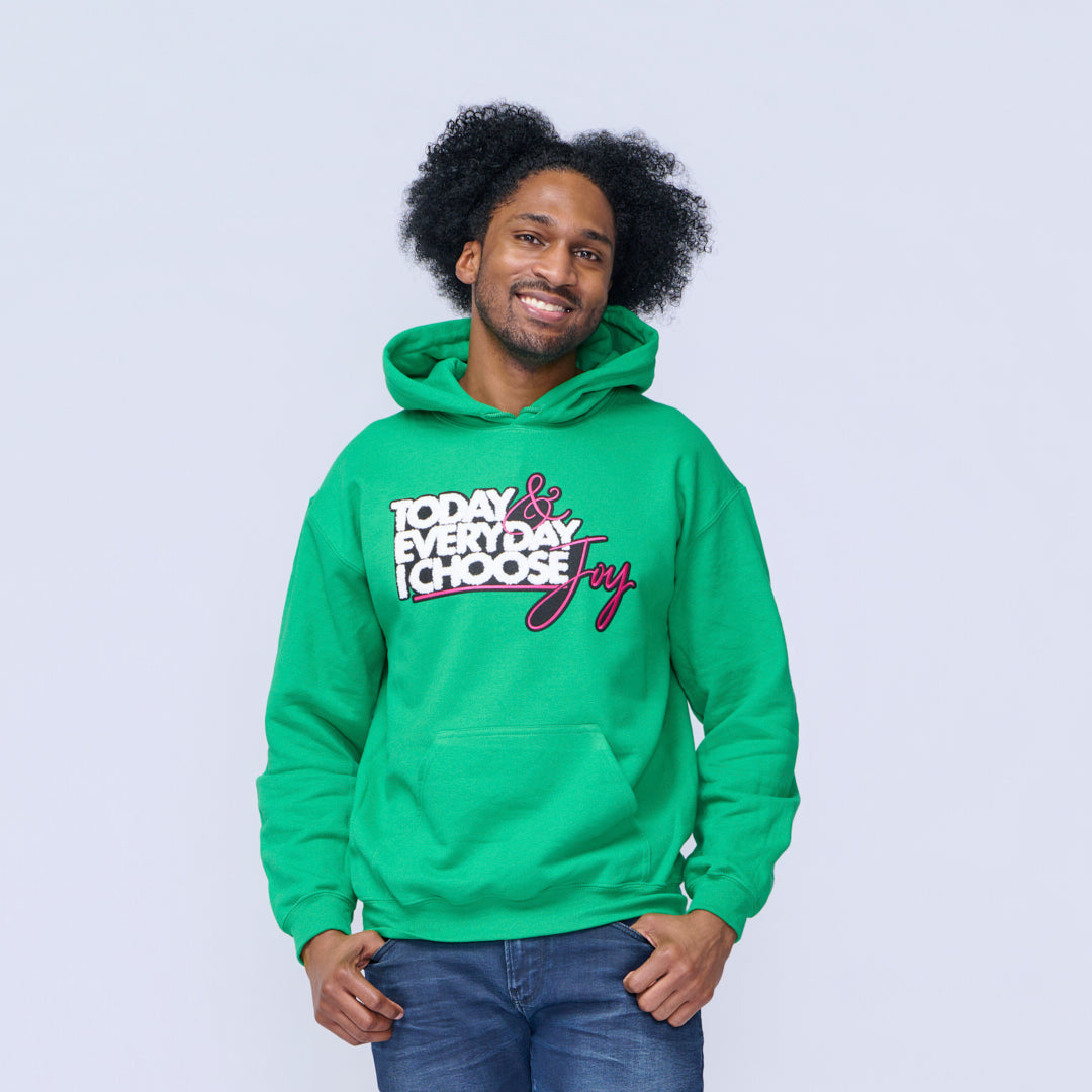 Today & Everyday I Choose Joy Hooded Sweatshirt Premium Chenille &amp; Embroidery-clothing and culture-shop here at-A Perfect Shirt