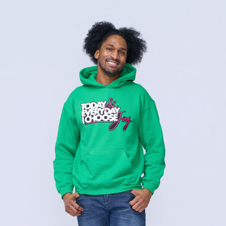 Today & Everyday I Choose Joy Hooded Sweatshirt Premium Chenille &amp; Embroidery-clothing and culture-shop here at-A Perfect Shirt