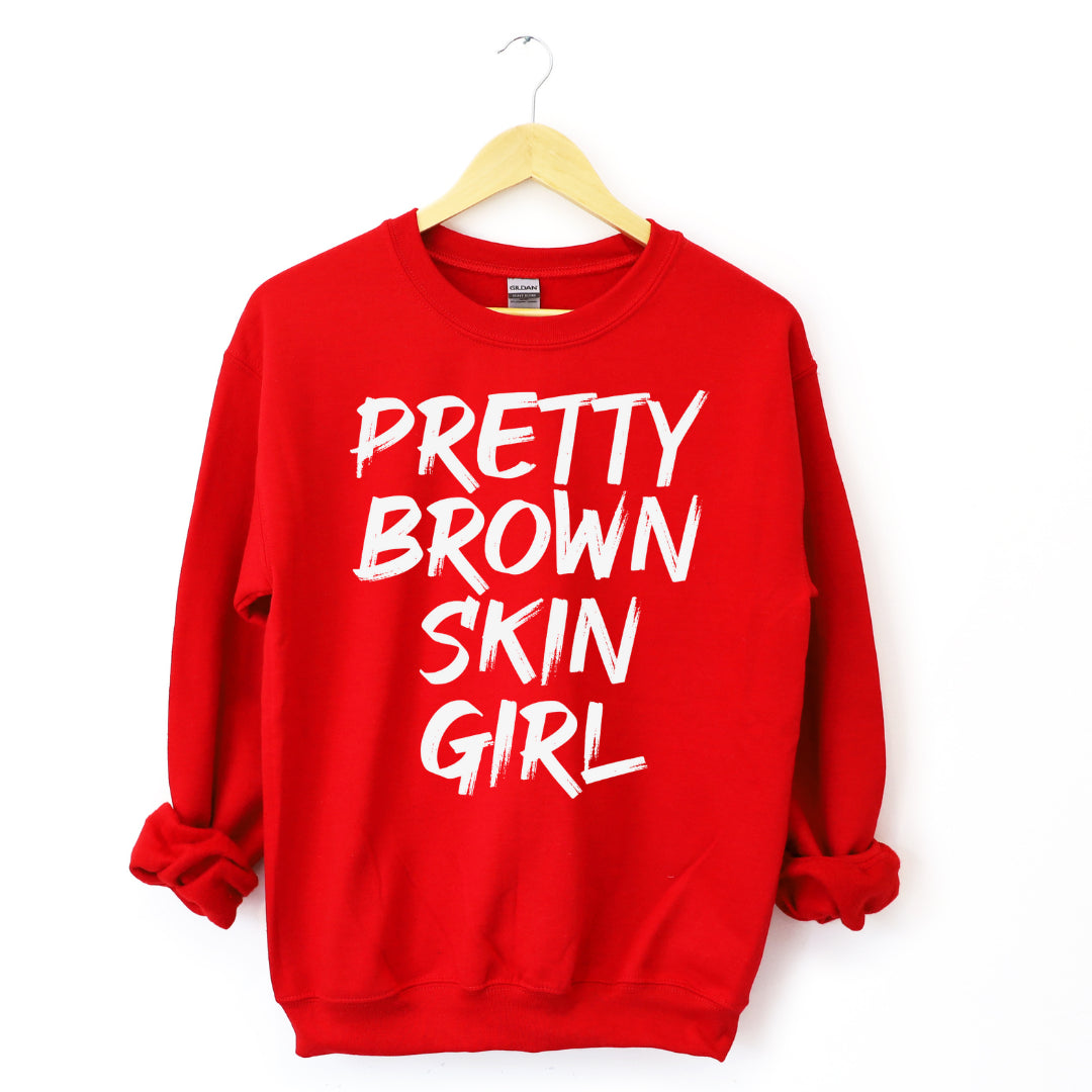 Pretty Brown Skin Girl Unisex Sweatshirt-clothing and culture-shop here at-A Perfect Shirt