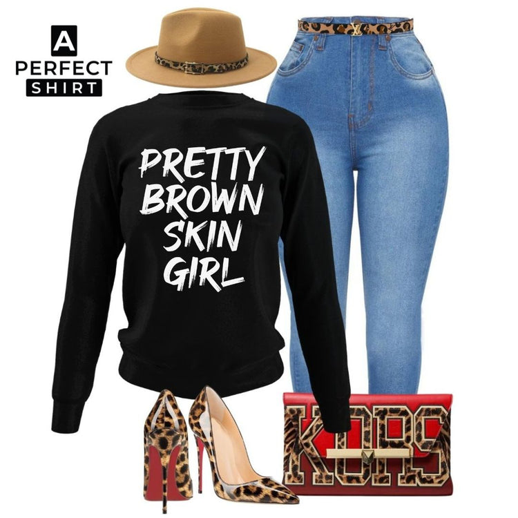 Pretty Brown Skin Girl Unisex Sweatshirt-clothing and culture-shop here at-A Perfect Shirt