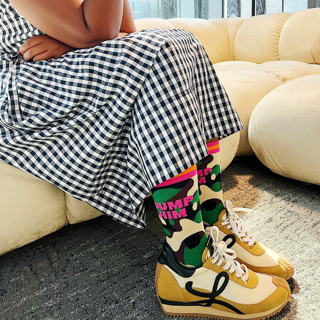 Happy Camo Socks-clothing and culture-shop here at-A Perfect Shirt