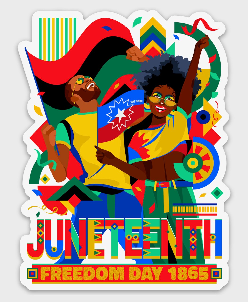 Celebrate Juneteenth, Freedom Day 1865 Graphic Sticker - Laptop & Water Bottle Decoration-clothing and culture-shop here at-A Perfect Shirt