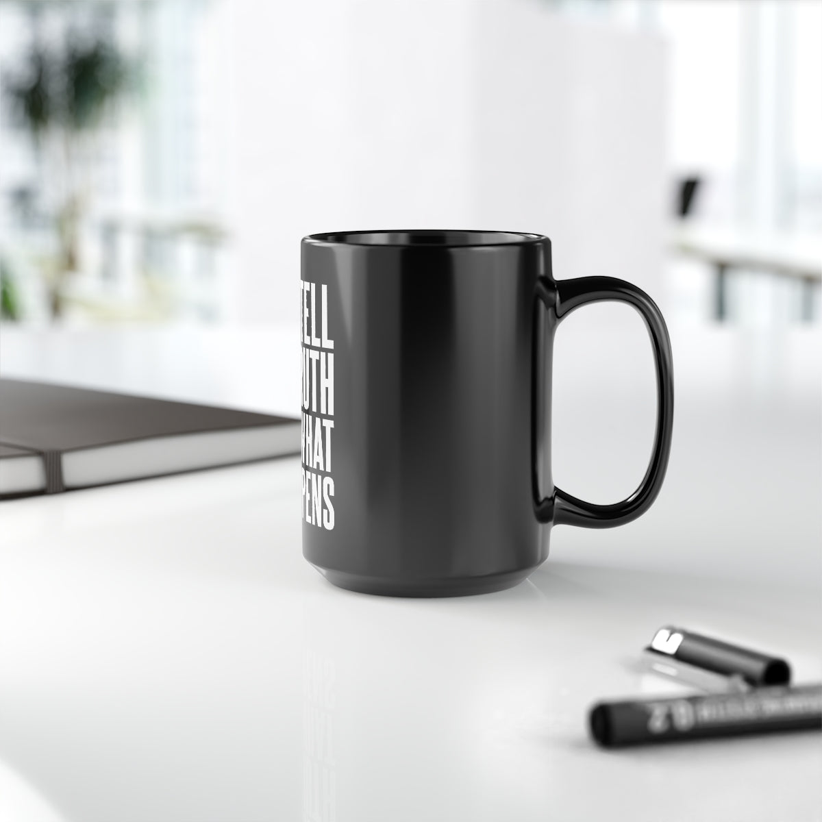 Let's Tell The Truth Black Mug, 15oz-clothing and culture-shop here at-A Perfect Shirt