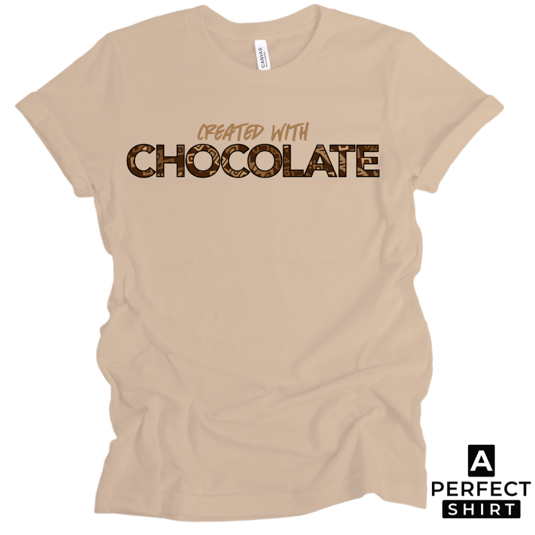 Created With Chocolate Unisex Short Sleeve T-Shirt-clothing and culture-shop here at-A Perfect Shirt