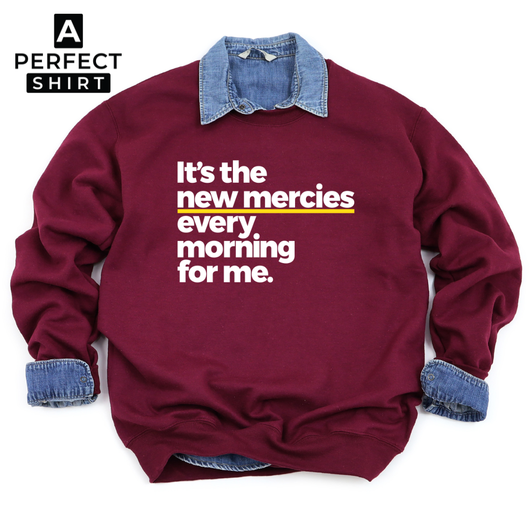New Morning New Mercies Unisex Sweatshirt-clothing and culture-shop here at-A Perfect Shirt