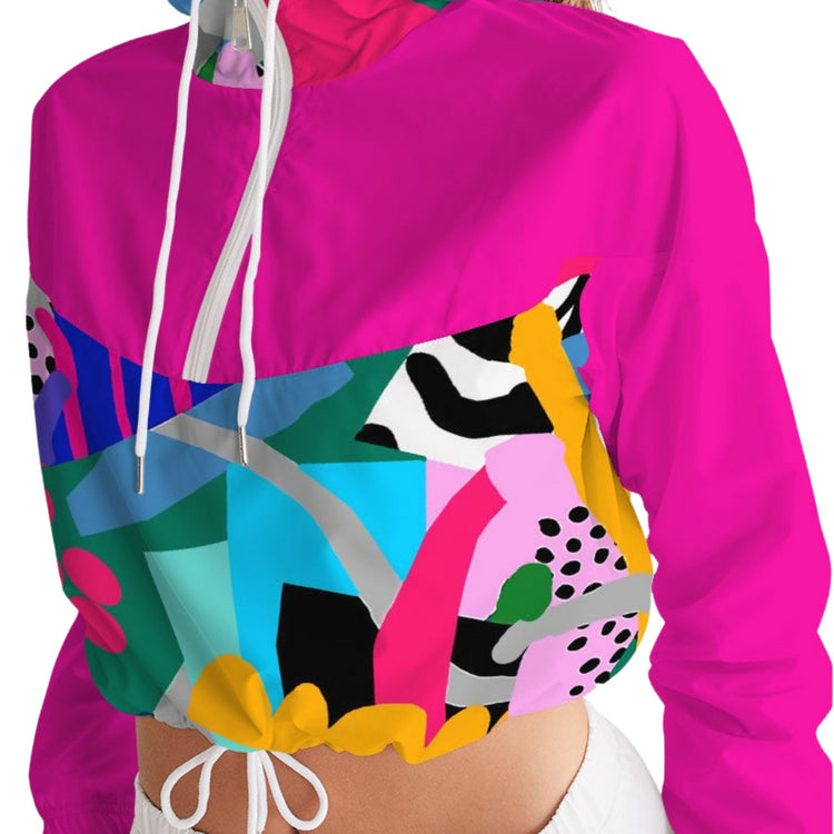 Lizzy Women's Cropped Windbreaker-clothing and culture-shop here at-A Perfect Shirt
