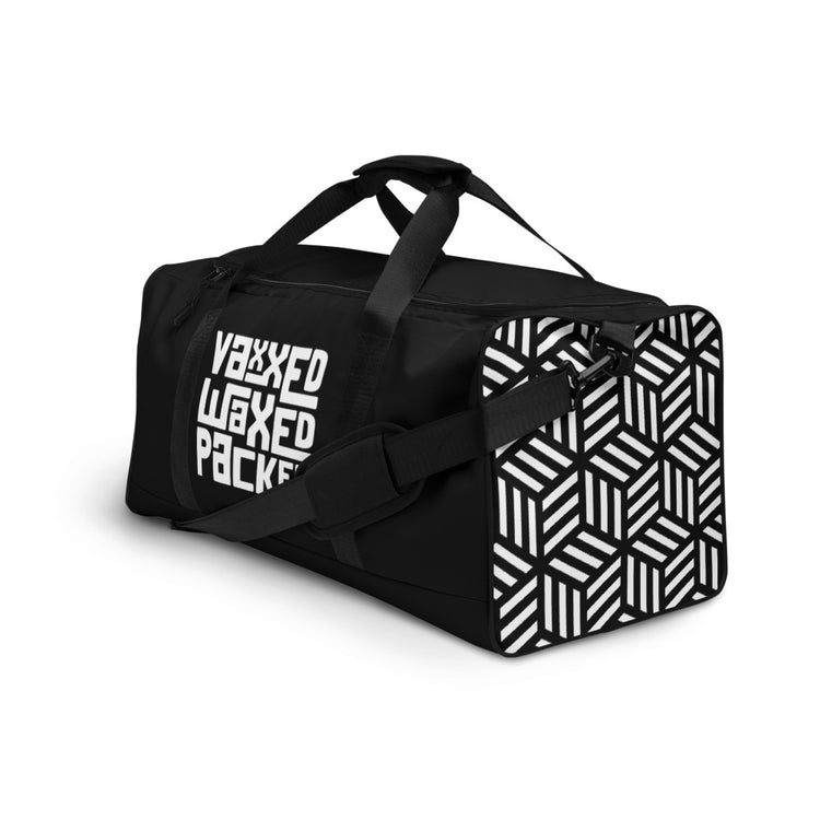 Vaxxed. Waxed. Packed. Travel Duffle bag with sayings-clothing and culture-shop here at-A Perfect Shirt