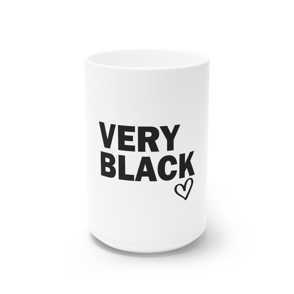 Very Black White Colored Ceramic Mug, 15oz-clothing and culture-shop here at-A Perfect Shirt