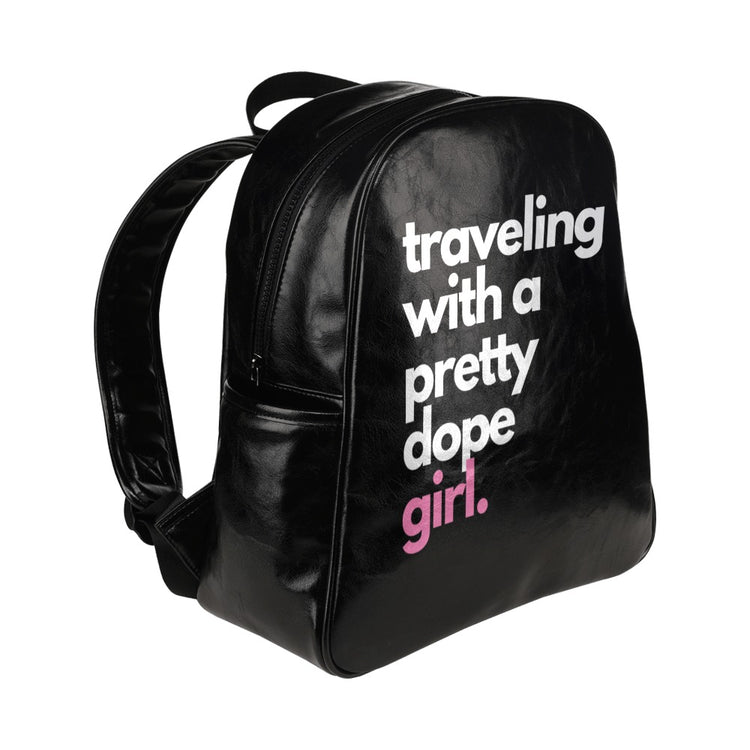Traveling With Dope Girl Multi-Pocket Backpack-clothing and culture-shop here at-A Perfect Shirt