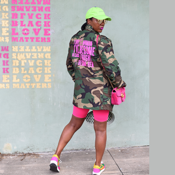 Camouflage military jacket womens deals