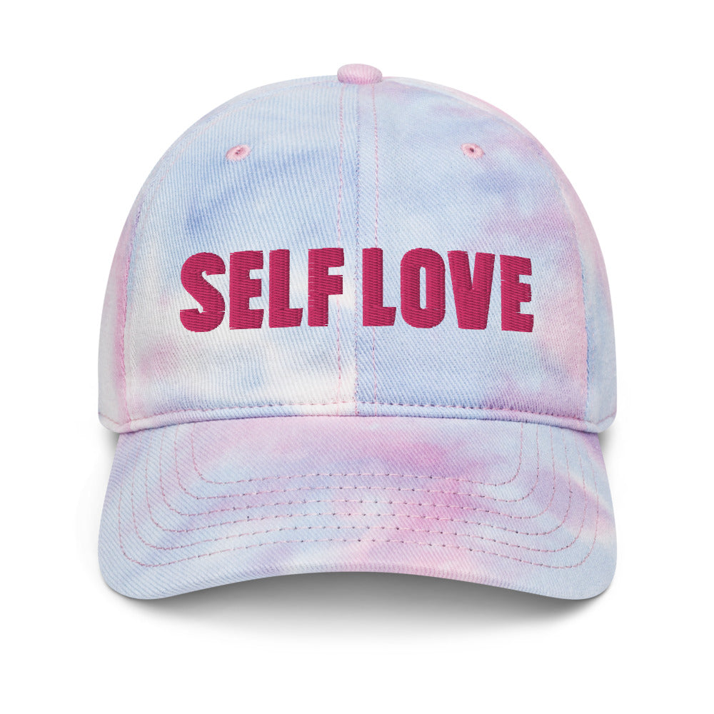 SELF LOVE TIE DYE 3D PUFF EMBROIDERY BASEBALL CAP-clothing and culture-shop here at-A Perfect Shirt