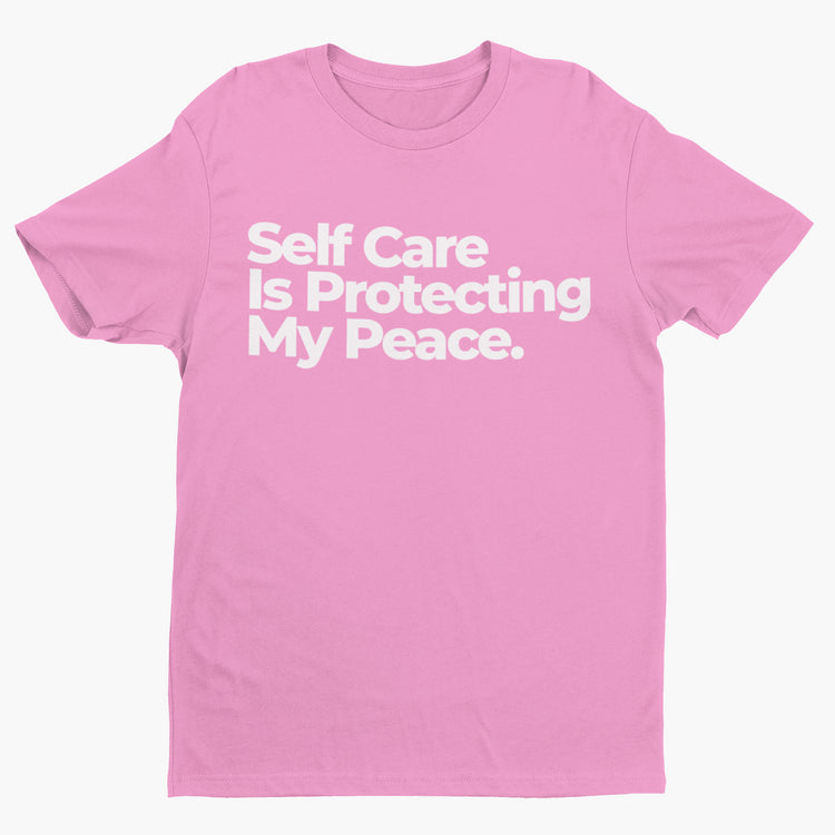 Self Care Is Protecting My Peace Short Sleeve Unisex T-Shirt-clothing and culture-shop here at-A Perfect Shirt